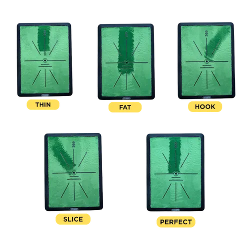 Examples of different swing patterns on the feedback mat